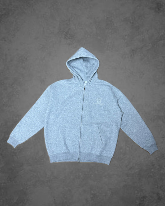 PULL À CAPUCHE ZIPPÉ GRIS - LANCELOT