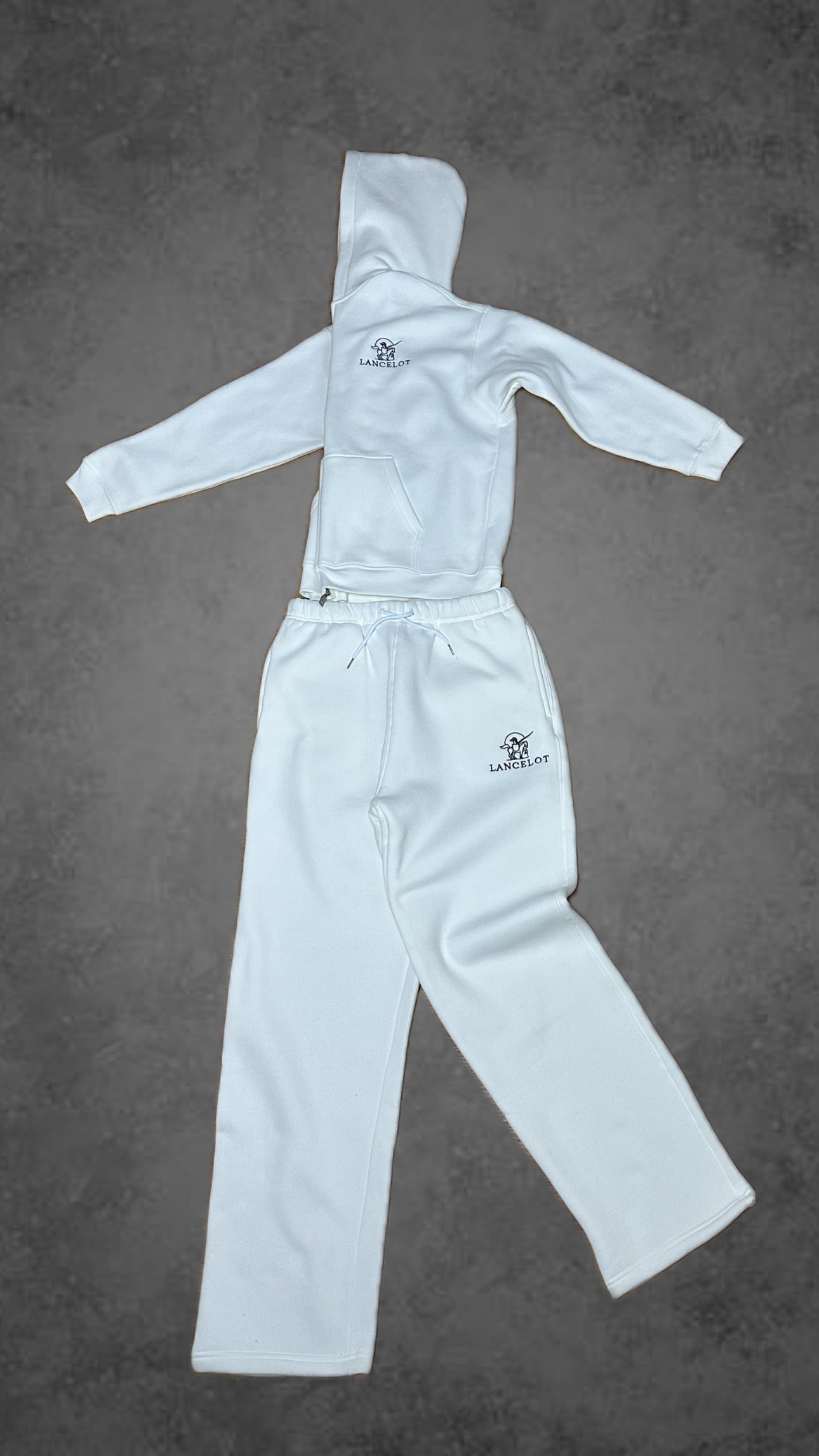 PULL À CAPUCHE ZIPPÉ BLANC - LANCELOT