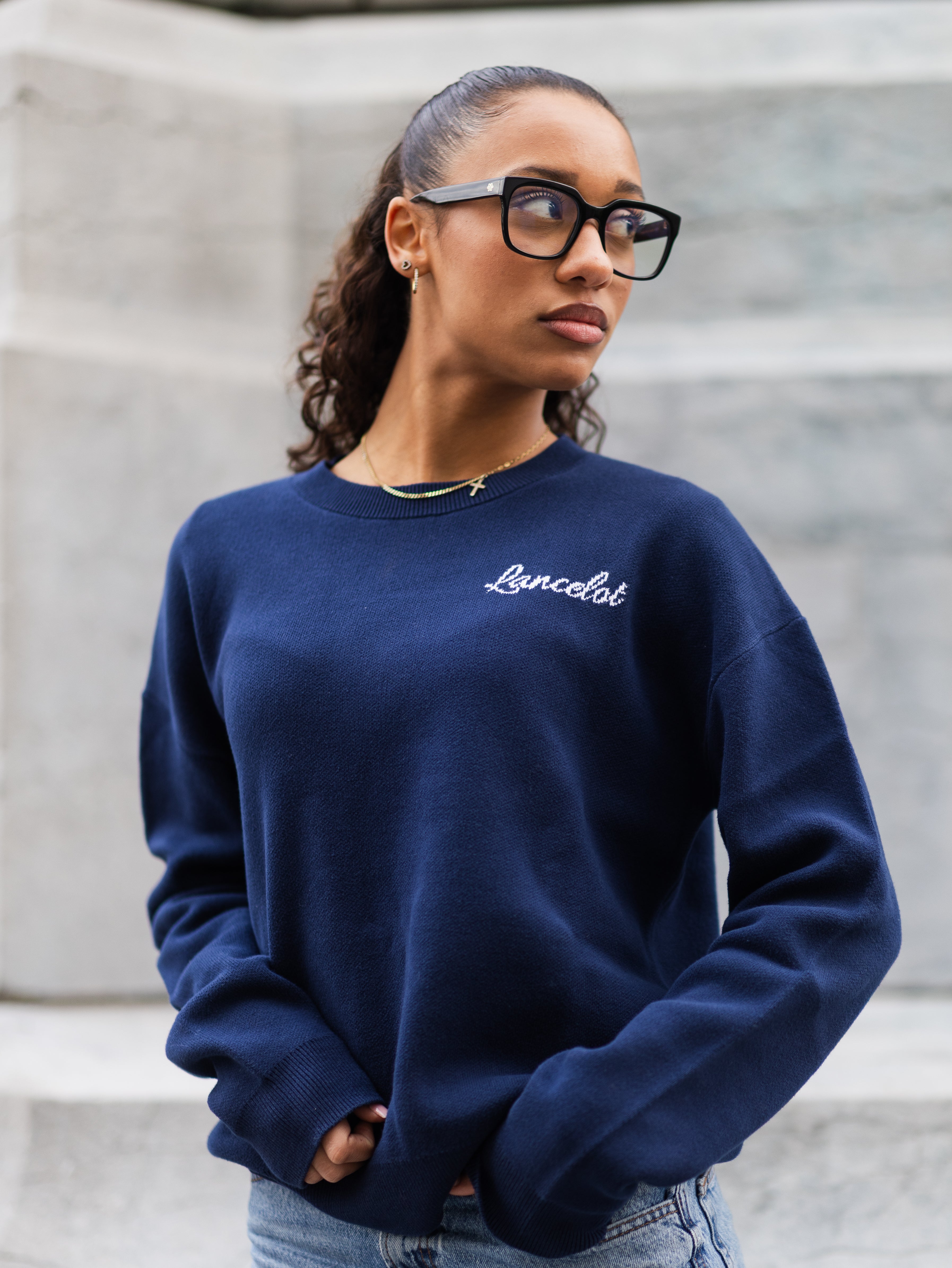 CREWNECK LANCELOT "ETERNAL" – BLEU MARINE