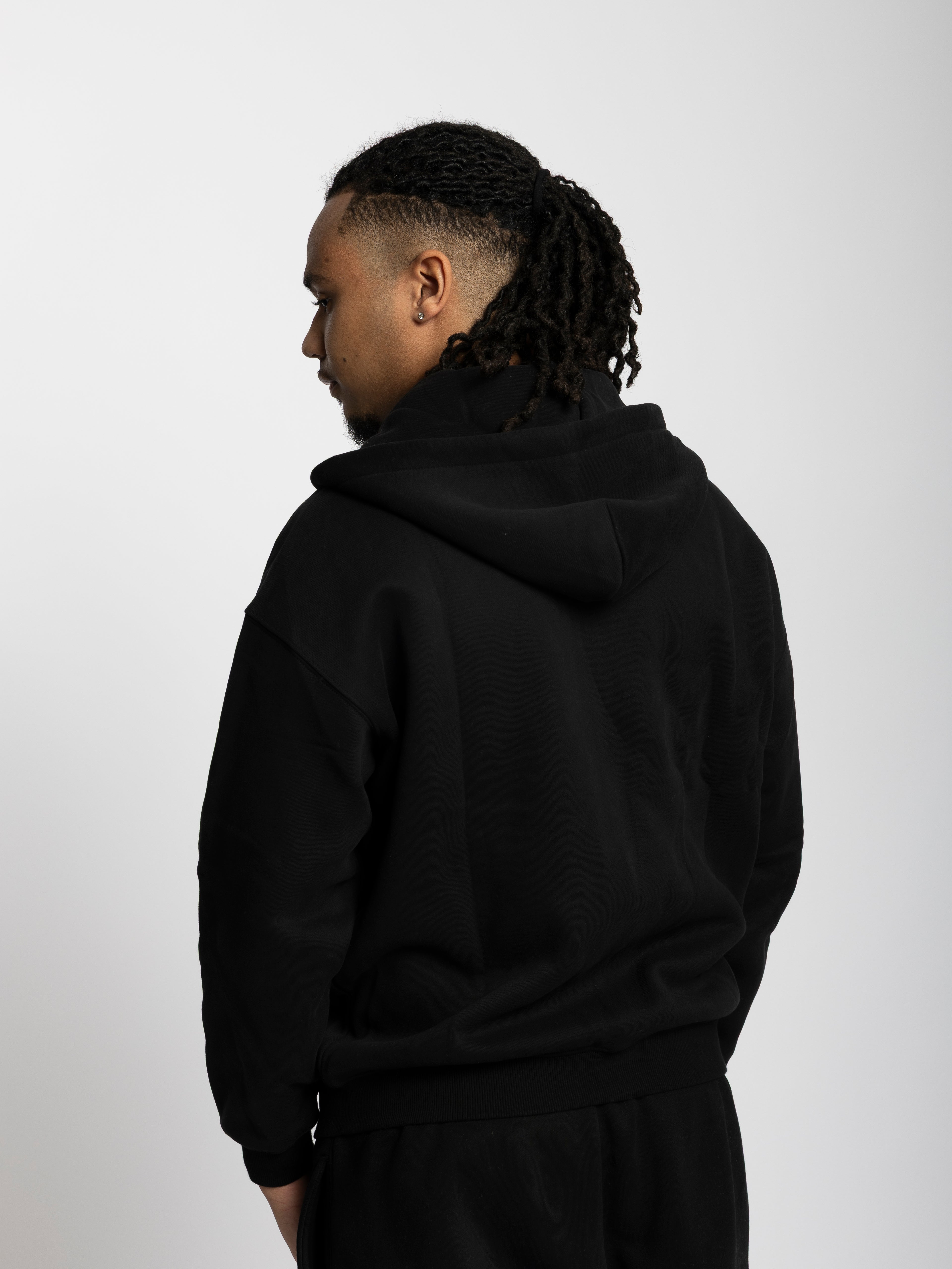 PULL À CAPUCHE ZIPPÉ NOIR - LANCELOT