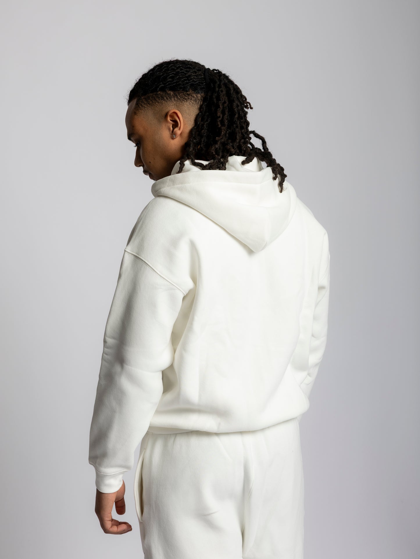 PULL À CAPUCHE ZIPPÉ BLANC - LANCELOT
